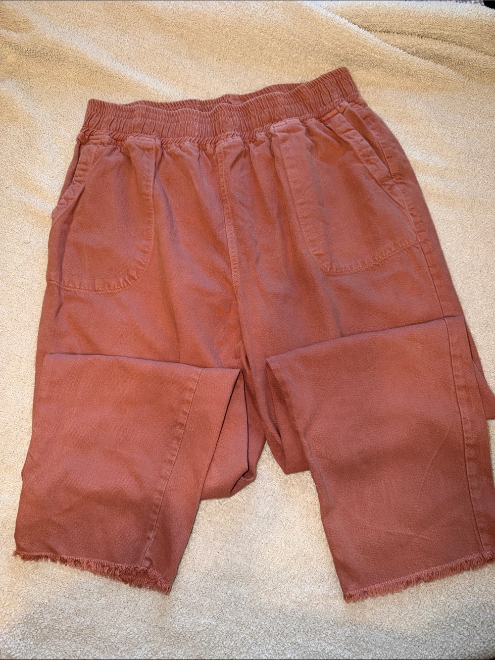 Thread & Supply Rust Orange Cropped Elastic Waist Pants